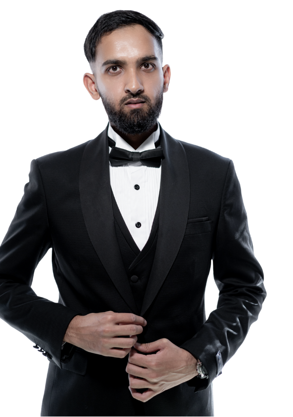 Riaz Karolia in formal wear